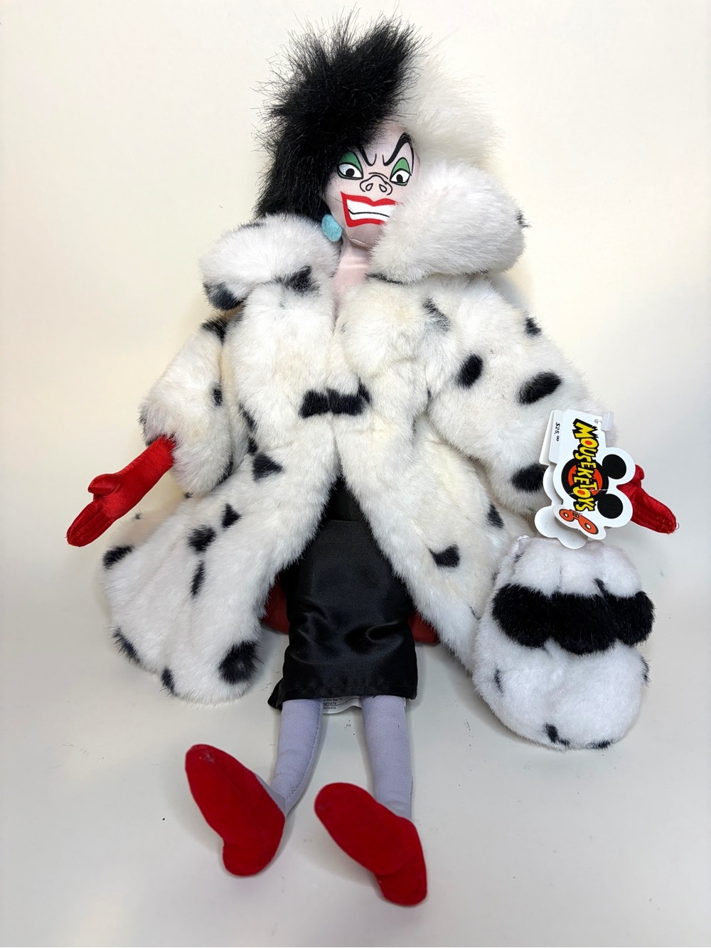 Vintage Disney Cruella De Vil MousekeToys Plush 101 Dalmatians